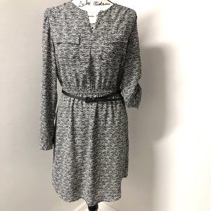Wassio Black, White Print Dress Size S